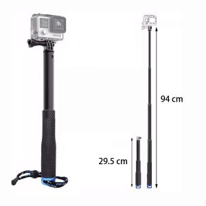 Monopodes Handheld Selfie Stick Monopod 94 cm 37 pouces pour GoPro Hero 5 4 3 Session SJCAM SJ4000 SJ5000X SJ9000 YI 4K Accessoires de caméra