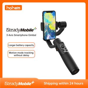 Monopodes Hohem Handheld Gimbal 3axis Stabilising Isteady Mobile Plus Téléphone Trépied Stick Stick pour iPhone 13 12 Pro / Max Huawei Xiaomi
