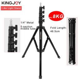 Monopods Kingjoy 1.8m Light Stand Tripod Max Load to 8kg voor fotostudio Fresnel Tungsten Light TV Station Studio Photo Studio Tripods