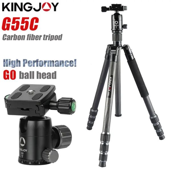 Monopods Kingjoy G55C Professional de fibra de carbono Trípode para cámara digital trípode adecuado para viajes de alta calidad Camera Stand de 155 cm Max