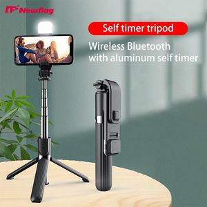 Monopods L03s Uitbreidbaar Opvouwbaar Uitgerust met LED-invullicht Monopod Statief voor Telefoon Selfie Stick Geschikt voor Android IOS Smartphone