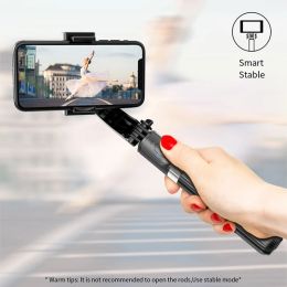 Monópodos L08 Bluetooth Handheld Gimbal Stabilizer 360 ° Selfie Stick Stick Stick Soporte ajustable para teléfono móvil