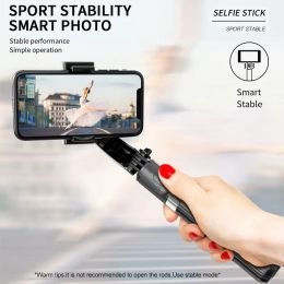 Monopods L08 Selfie Stick Antishake Bluetooth Remote Control Tripod 360 Rotate smartphone selfie houder vlog live show voor iOS Android