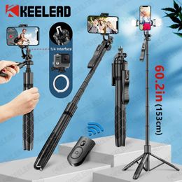 Monopods L16 1530 mm draadloze selfiestick-statief Opvouwbare monopod voor Gopro-actiecamera's Smartphones Balans Steady Shooting Live