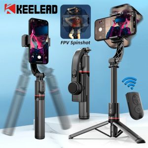 Monopodes L19 Balance automatique du stabilisateur du cardan avec tige de tige en aluminium Téléchistique de selfie de selfie vidéo stable Trépied pour le smartphone téléphonique