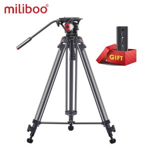 Monopods Miliboo MTT606 Reisstatief Slechts 2,9 kg gewicht Hydraulische vloeistof demping videokop voor digitale SLR DSLR -camera extra QR -plaat