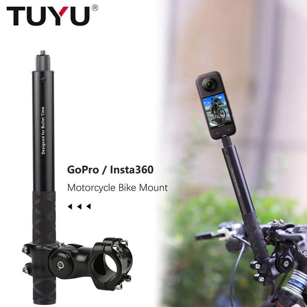 Monopods Soporte de montaje para manillar de bicicleta de motocicleta Monopod invisible para GoPro Max Hero 12 Insta360 X3 One X2 DJI Moto accesorio de cámara