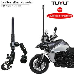 Monopods Motorcycle Bike Onzichtbare Selfie Stick Monopod Stuur Mount Bracket voor GoPro Max 10 DJI Insta360 Een X2 Camera accessoires