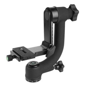 Monopods Professionele 360 graden panoramische gimbal statiefbalkop 1/4 inch schroef met snelle loslaatplaat voor DSLR -cameratelefoonlens