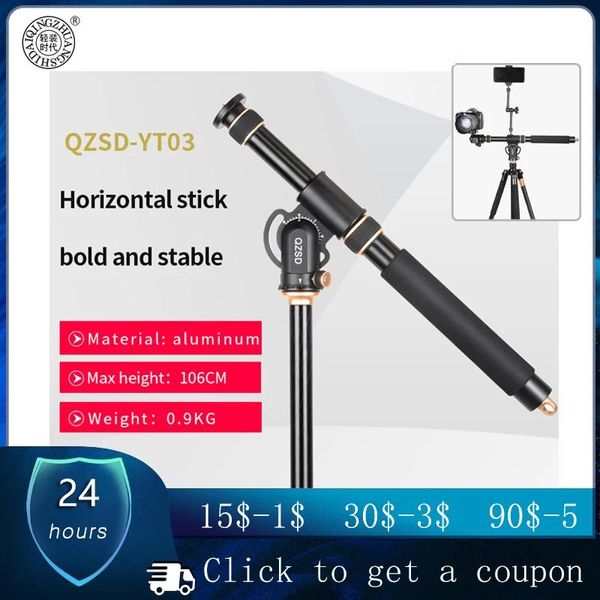 Monopods Qzsd Barra Horizontal Montaje de cámara Brazo de trípode Giratorio Extensible Multiángulo Barra de Columna Central Brazo Cruzado para trípode Monopié