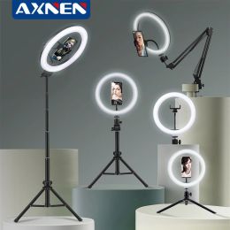 Monopodes Selfie Ring Light Photography LED RIM OF LAMP avec un support mobile en option Montage Tripod Stand Ringlight for Live Video Stream