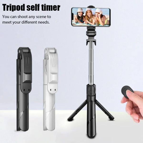 MONOPODS SELIE Stick Trépied avec télécommande Portable Trépied pour téléphone Bluetooth Roldable Telescopic Stick pour iPhone Huawei YouTube