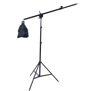 Monopods Sh Photo Studio 2m 2in1 Light Stand met 1,4 m boomarm en lege zandzak voor het ondersteunen van softbox -verlichtingsfotografie statief