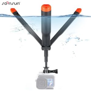 Monopods Soonsun Drijvend Statief voor Gopro Hero11 10 9 8 7 6 5 Selfie Stick voor Sjcam Dji Actie camera Uitschuifbare Pole Monopod Handgreep