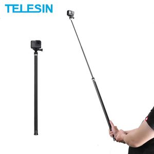 Monopods Telesin 2,7 m 106 '' Selfie Stick Koolstofvezel Uitschuifbare Handheld Monopod voor Gopro Hero 10 9 8 7 6 5 Max Insta360 Osmo Action