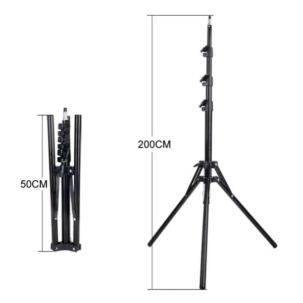 Monopods Tripod 200cm Photographie Stand Stand ancre Douyin Live Tripod 2m Floorvideo Filming 1/4 Phone mobile