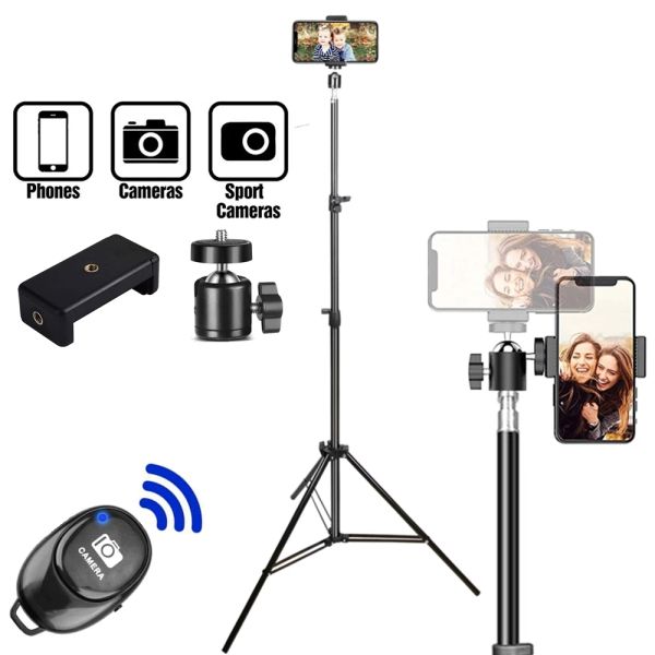 Trépied monopodes pour support de téléphone Stand pour le support de smartphone pour le trépied du téléphone pour le kit de caméra Vlogging Selfie LED Ring Light Tripe mobile