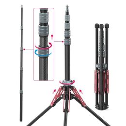 Ulanzi Mt49 trépied professionnel en Fiber de carbone monopode pour appareil photo numérique trépied adapté au support de caméra vidéo reflex numérique de voyage 195 cm