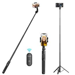 Monopods Vijim Ulanzi SK03 Wireless Bluetooth Selfiestick Tripod strekt zich uit voor smartphone Monopod GoPro Hero 12 11 10 Insta360 DSLR -camera