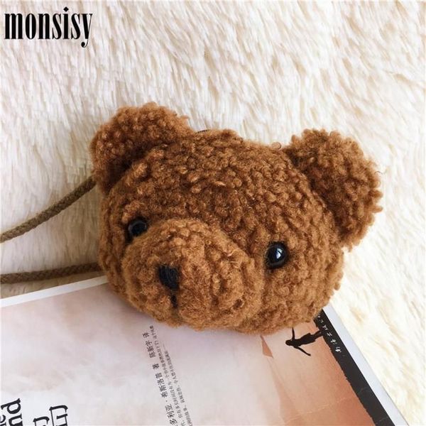 Monsisy 2020, monedero y bolso de oso de peluche para niña y niño, pequeño bolso de cambio, billetera para niños, bolsos de hombro para dinero para bebé, Bolsa1275Q