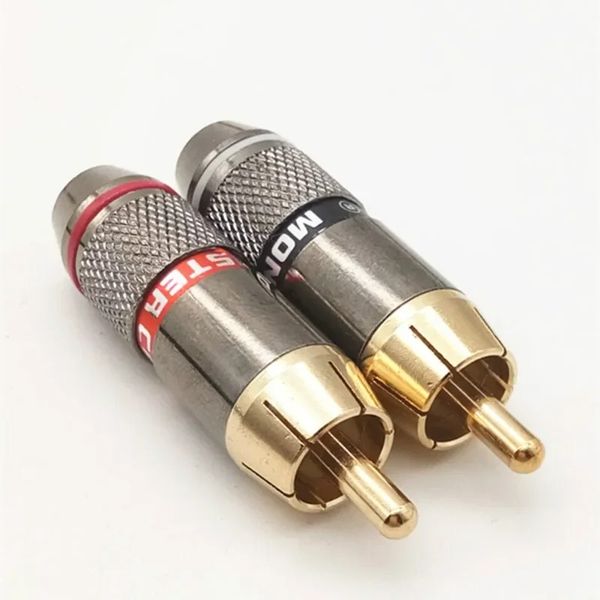 Monster RCA Lotus Plug Cable de audio Plug Conector de soldadura RCA chapado en cobre Cable autoblocante 6,0 mm