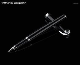 Monte Mount High Quality Black Silver Rollerball Pen 07mm Black Ink Refill Metal Ballpoint Point pour les fournitures d'études étudiants14336316