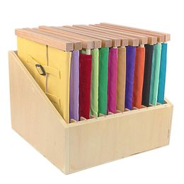 Montessori bébé jouet tissu d'habillage 1 Lot = 12 pièces avec cadre en bois matériaux aides pédagogiques apprentissage éducation formation préscolaire 240307