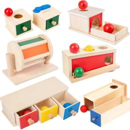 Montessori bébé jouet en bois boîte à monnaie tiroir jeu apprentissage éducation préscolaire formation enseignement enfants aides jouets cadeau 240307