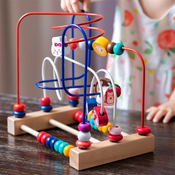 Montessori bébé jouets en bois rouleau er perle labyrinthe enfant en bas âge apprentissage éducatif Puzzle jouet mathématique pour enfants 1 2 3 ans y240226