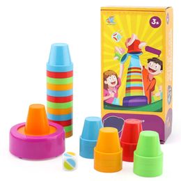 Taza apilable a juego de colores Montessori, juguetes para niños, juego sensorial, juego de mesa de entrenamiento de pensamiento lógico, educativo para niños 240109