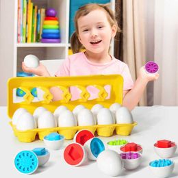 Montessori jouet éducatif oeuf Puzzle jeu bébé jouets couleur forme reconnaître Match écrous boulons vis formation jouet enfant en bas âge cadeau