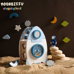 Blocs de construction de fusées en bois éducatives Montessori, jouets pour enfants, jouet d'apprentissage précoce pour bébé, 240110