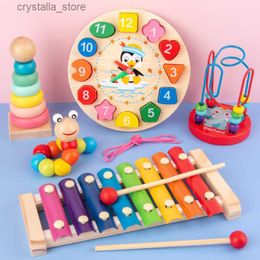 Juguetes educativos de madera Montessori, juegos de desarrollo para bebés, rompecabezas de madera para niños, Kit de educación de aprendizaje temprano L230518