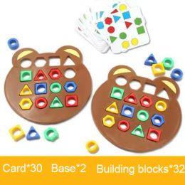 Montessori Geométric Forme Color Matching Puzzle Diy Sensory Educational Apprening Toys Preschool Game For Kids 2 à 4 ans