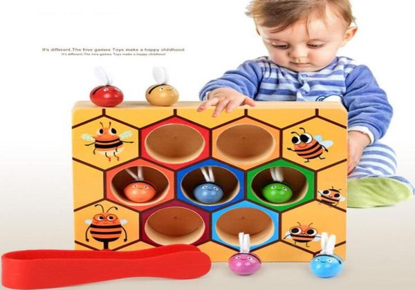 Tablero de juegos de colmena Montessori, 7 Uds., abejas con abrazadera, juguete divertido para recoger colmena, juguete educativo para el desarrollo de bebés y niños, 3346312