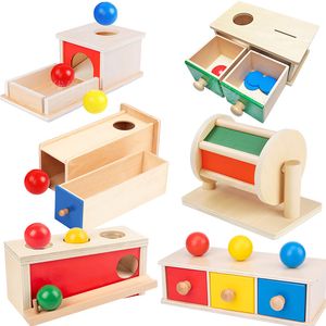 Montessori Kids Wooden Coin Box Dessin Game Science Science Toys Préside Préschool Baby Early Learning Teaching Aids Toy
