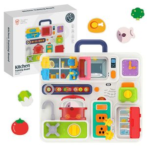 Montessori Kitchen Electronic Busy Board Learning Toys With Light Sound Kitchen Games Sensory Thinking Training Educatief speelgoed