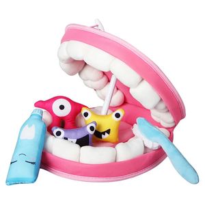 Montessori Tandenpoetsen Kinderen Speelgoed Pluche Tanden Bacteriën Set Parochie Leermiddelen Tandheelkundige Gezondheid Cognitief Spel Cadeau 231225