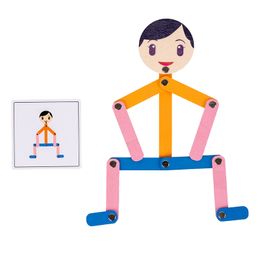 Montessori Material Diy Puzzle Toys Sporty Pose avec 24 cartes à double côté pour les enfants Intelligence Cadeaux de jouets éducatifs