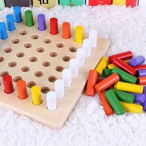 Montessori Matériaux Jouets Jeux Éducatifs Cylindre Socket Blocs En Bois Math Jouets Enfants Début Jouets Éducatifs LJ200907