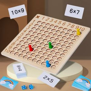 Jeu de société en bois de Multiplication Montessori, jouets éducatifs d'apprentissage pour enfants, 99 tables d'addition de mathématiques, outils pédagogiques 240124