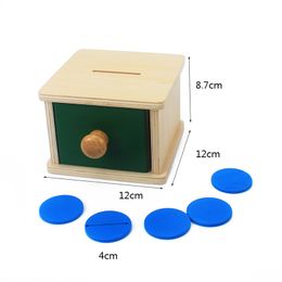 Montessori Sensory Toys Object Permanence Boîte avec des compétences de vie de plateau