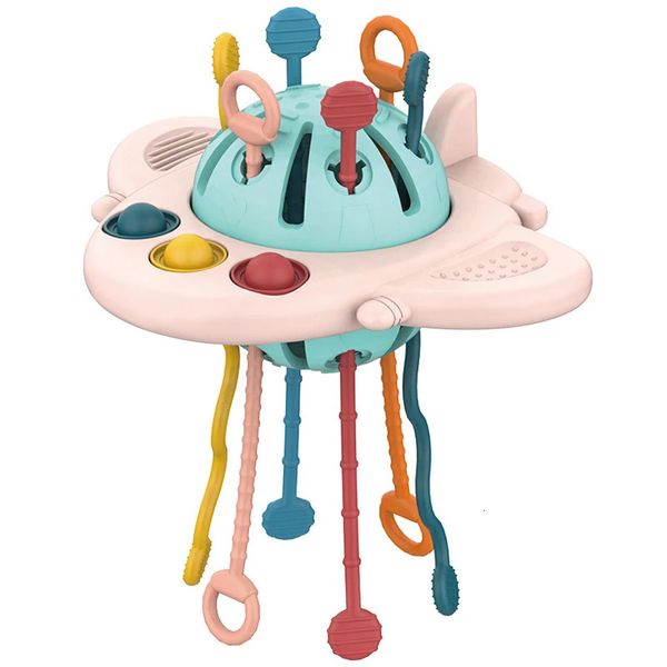 Montessori Silicone Pull String Sensory Toys Baby 0 à 12 mois Development Educational Learnin Toy for Kids 1 2 ans 240407