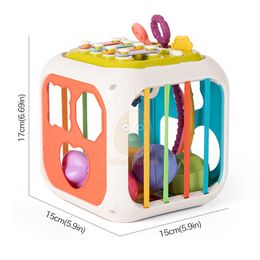 Montessori Toy Baby Activity Cube Shape Blocs Tri de piano nidification des premiers jouets éducatifs pour le nourrisson 13 24 mois cadeau