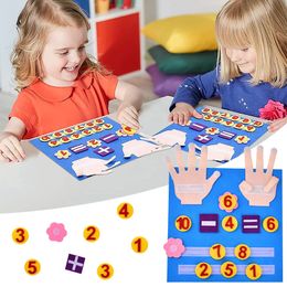 Montessori Toy Filt Board Finger Cijfers tellen speelgoedkinderen Math Learning Educatieve speelgoed Toddlers Early Intelligence Develop