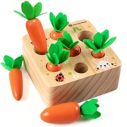 Toys Montessori pour 1 an Baby Pull Carrot Set Game Kids Kids Toy Forme Tri correspondant Puzzle Enfants éducatifs Y240407