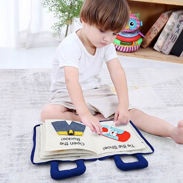 Jouets Montessori pour enfants 1 an bébé livres apprentissage éducation 3D tissu silencieux activité livre d'histoire pour les tout-petits 2 ans cadeaux