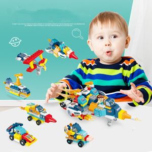 Montessori Speelgoed Model Bouwblokken Ruimteoorlog Auto 6IN1 Transformator Robot Minifiguren Technic Combat Constructie Ruimtevaartuig Speelgoed Voor Kinderen Kerstcadeau