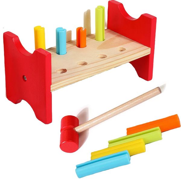 Montessori marteau en bois jouet enfants entraînement de motricité fine jeu sensoriel couleur Cognition ensemble éducatif pour autiste 240321
