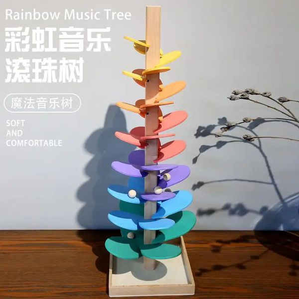 Montessori Wooden Rainbow Petals Music Tree Building Buildings Toy Magic Music Creative Childrens Educational Toys Giverding 240510